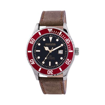 Men's brown strap watch kus-0101g